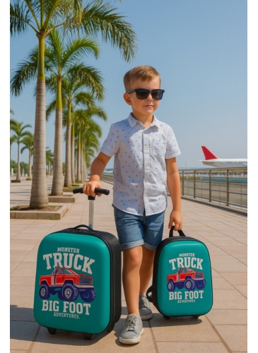 Kids trolley + backpack MONSTER