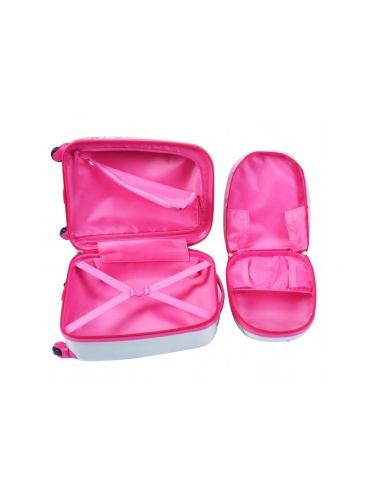 Kids trolley + backpack OWL PINK