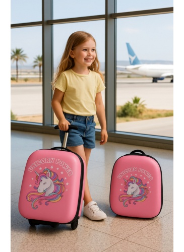 Kids trolley + backpack UNICORN