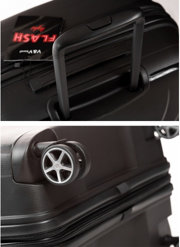 Trolley 76 cm  V&V TRAVEL FLASH LIGHT black