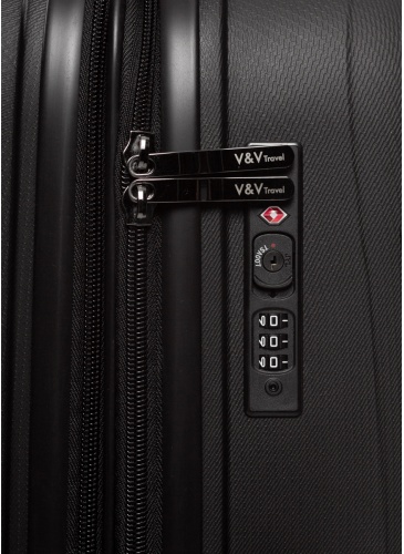 Trolley 76 cm  V&V TRAVEL FLASH LIGHT black