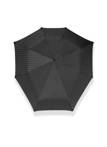 Juodas sulankstomas skėtis senz° mini automatic  BLACK PIN STRIPE