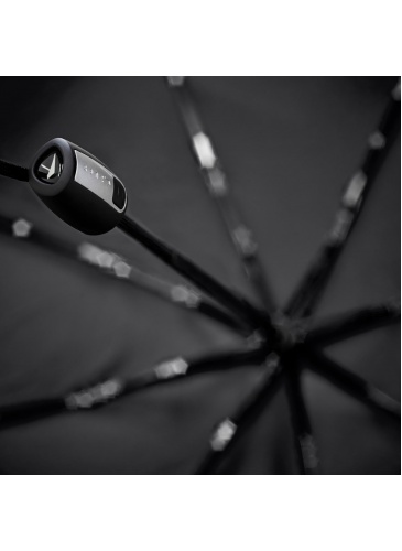 Black foldable umbrella senz° mini automatic BLACK REFLECTIVE